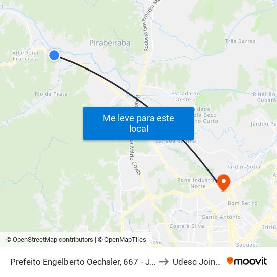 Prefeito Engelberto Oechsler, 667 - Joinville to Udesc Joinville map