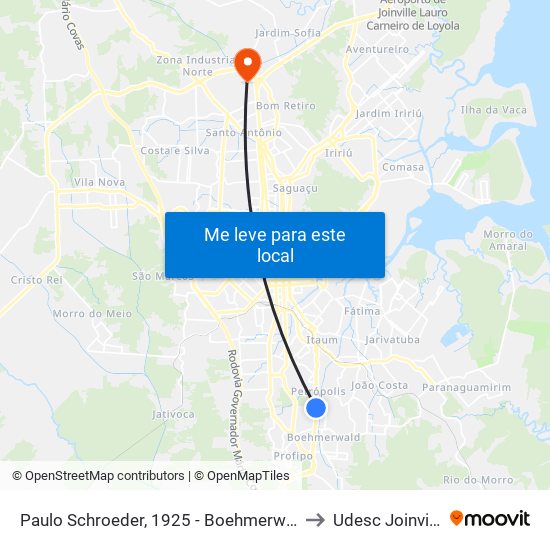 Paulo Schroeder, 1925 - Boehmerwald to Udesc Joinville map