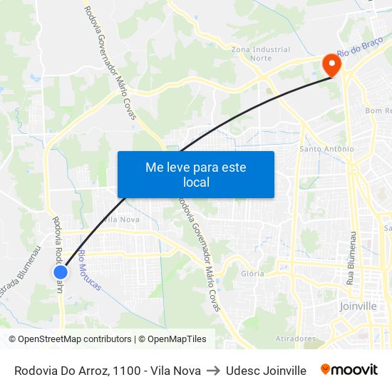 Rodovia Do Arroz, 1100 - Vila Nova to Udesc Joinville map