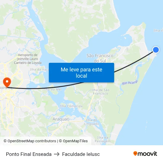 Ponto Final Enseada to Faculdade Ielusc map