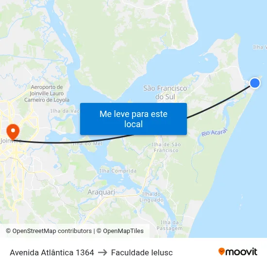 Avenida Atlântica 1364 to Faculdade Ielusc map