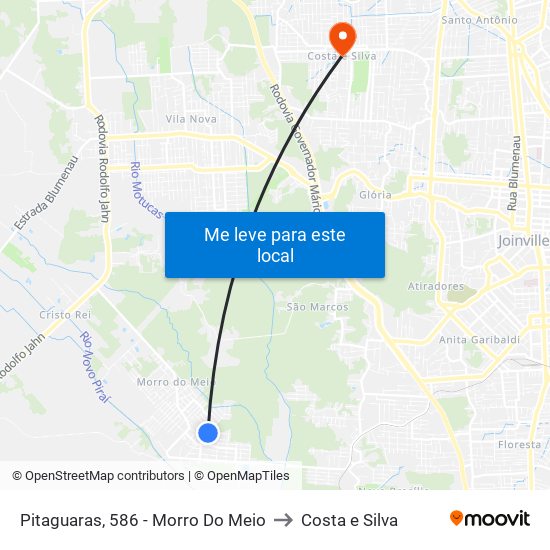 Pitaguaras, 586 - Morro Do Meio to Costa e Silva map