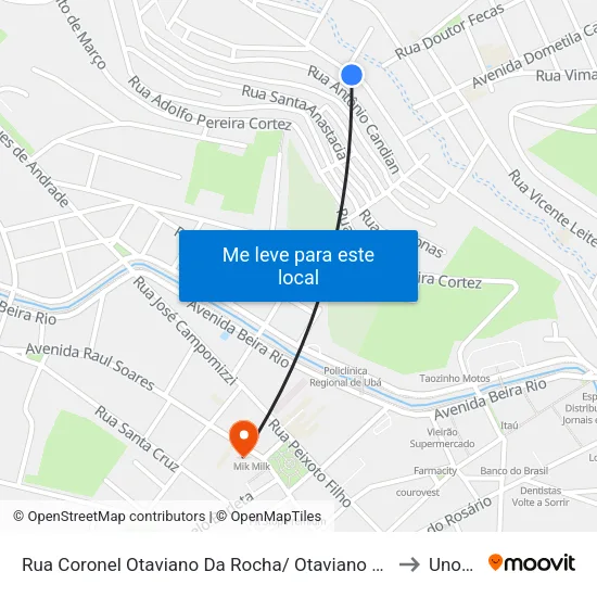 Rua Coronel Otaviano Da Rocha/ Otaviano Da Rocha to Unopar map