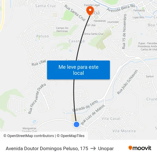 Avenida Doutor Domingos Peluso, 175 to Unopar map