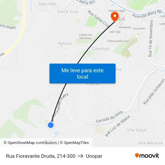 Rua Fioravante Druda, 214-300 to Unopar map