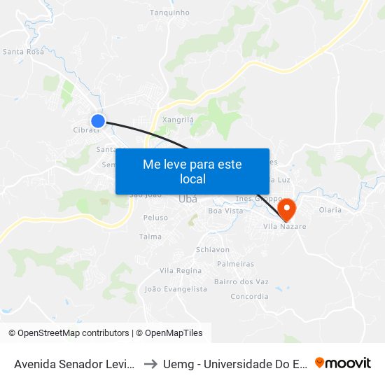 Avenida Senador Levindo Coelho / Fórum to Uemg - Universidade Do Estado De Minas Gerais map