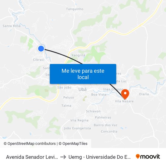 Avenida Senador Levindo Coelho, 1280 to Uemg - Universidade Do Estado De Minas Gerais map