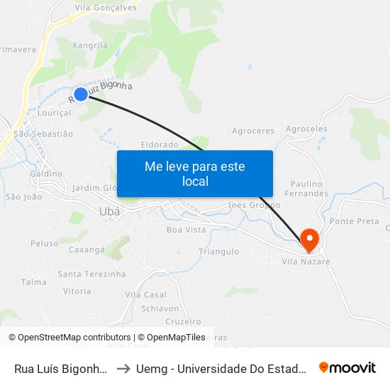 Rua Luís Bigonha, 481-711 to Uemg - Universidade Do Estado De Minas Gerais map