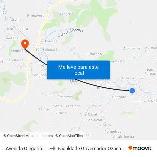 Avenida Olegário Maciel, 692 to Faculdade Governador Ozanam Coelho (Fagoc) map