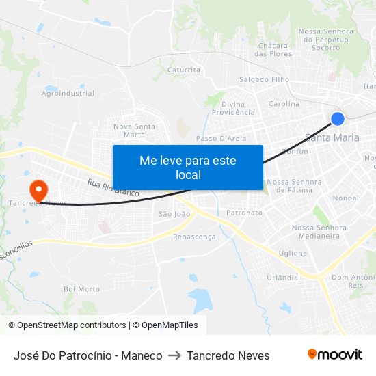 José Do Patrocínio - Maneco to Tancredo Neves map