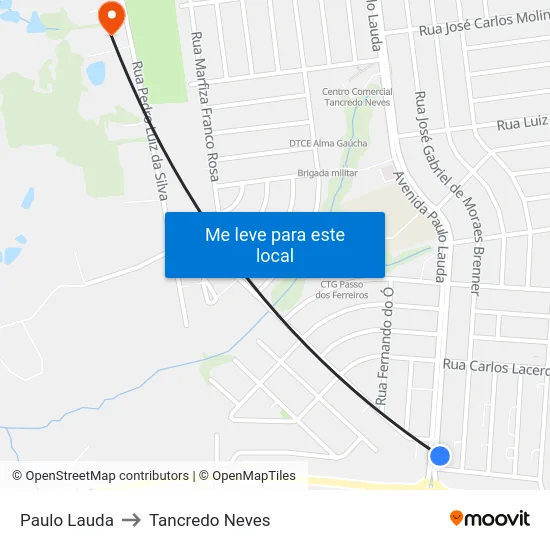 Paulo Lauda to Tancredo Neves map