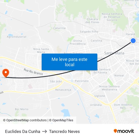 Euclides Da Cunha to Tancredo Neves map