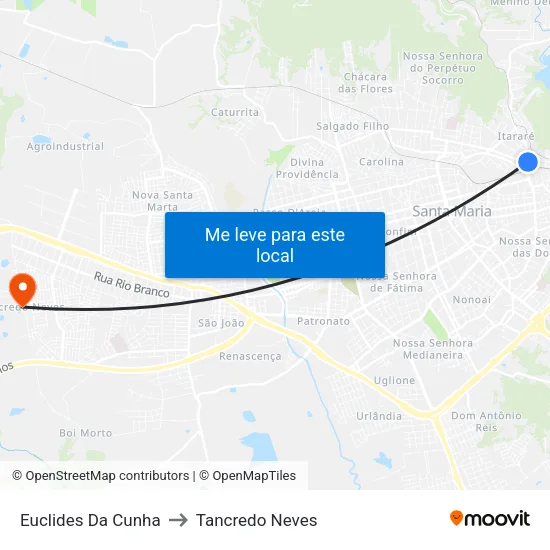 Euclides Da Cunha to Tancredo Neves map