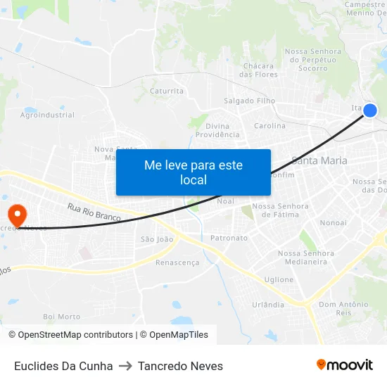 Euclides Da Cunha to Tancredo Neves map