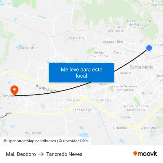 Mal. Deodoro to Tancredo Neves map