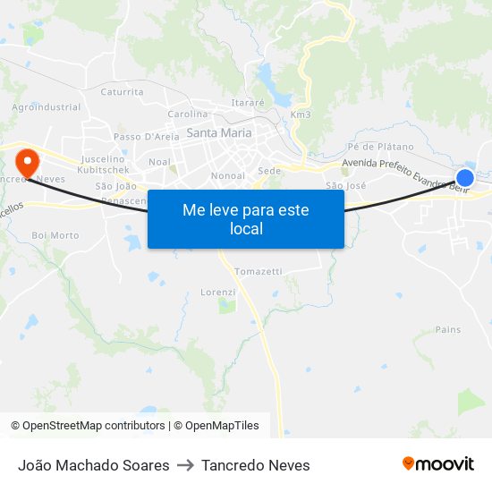 João Machado Soares to Tancredo Neves map