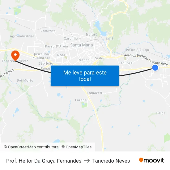 Prof. Heitor Da Graça Fernandes to Tancredo Neves map