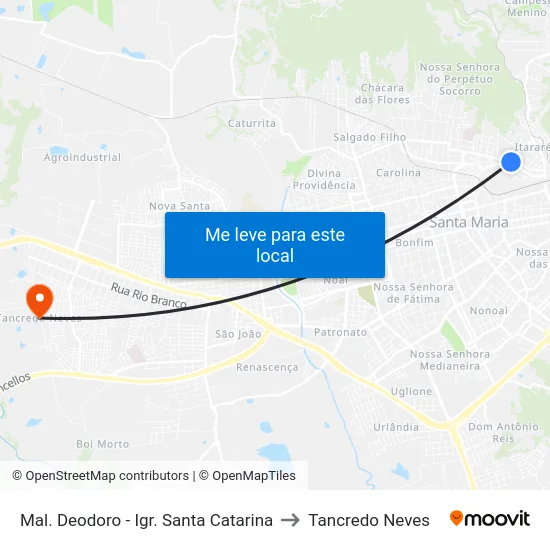 Mal. Deodoro - Igr. Santa Catarina to Tancredo Neves map