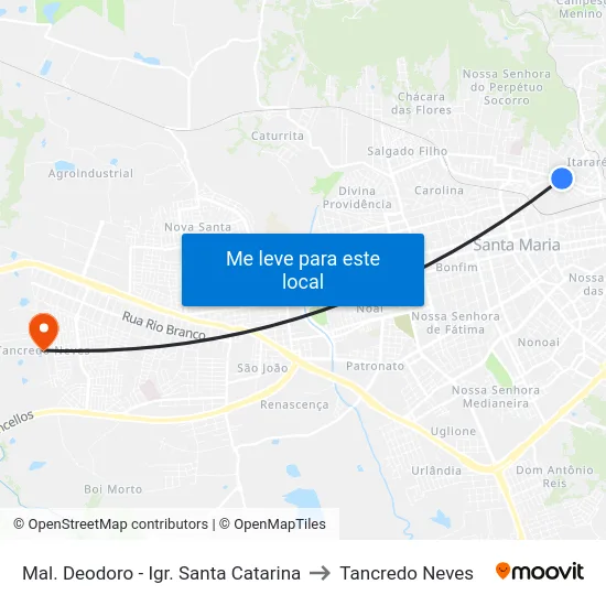 Mal. Deodoro - Igr. Santa Catarina to Tancredo Neves map