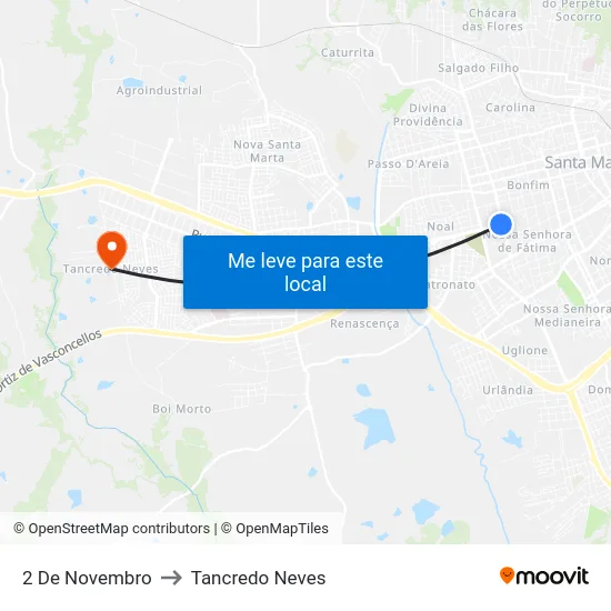2 De Novembro to Tancredo Neves map