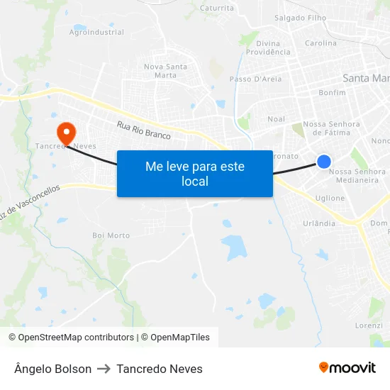 Ângelo Bolson to Tancredo Neves map