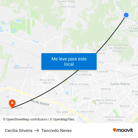 Cecília Silveira to Tancredo Neves map