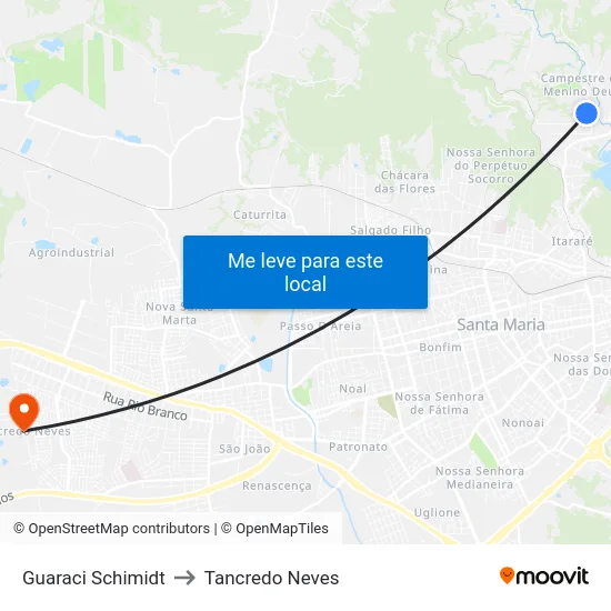 Guaraci Schimidt to Tancredo Neves map