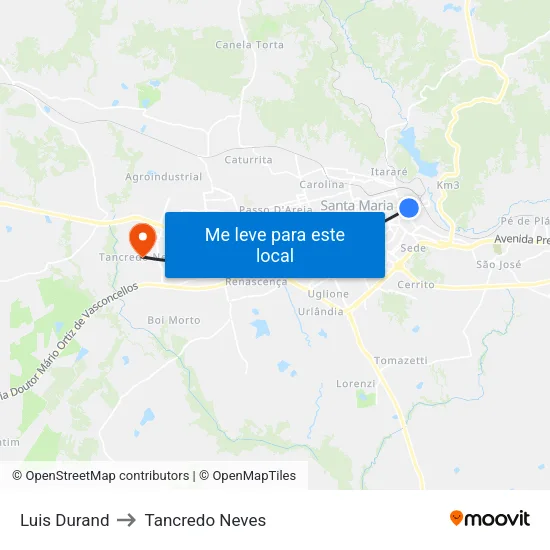 Luis Durand to Tancredo Neves map