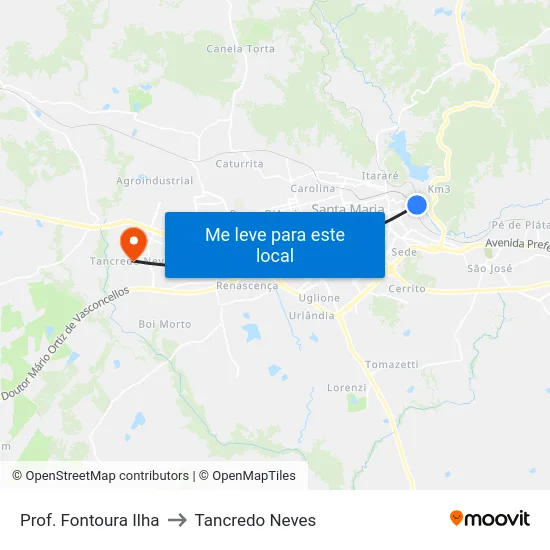 Prof. Fontoura Ilha to Tancredo Neves map