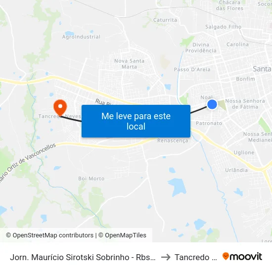 Jorn. Maurício Sirotski Sobrinho - Rbs / Upa Patronato to Tancredo Neves map