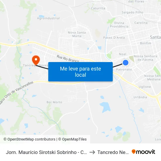 Jorn. Maurício Sirotski Sobrinho - Corsan to Tancredo Neves map