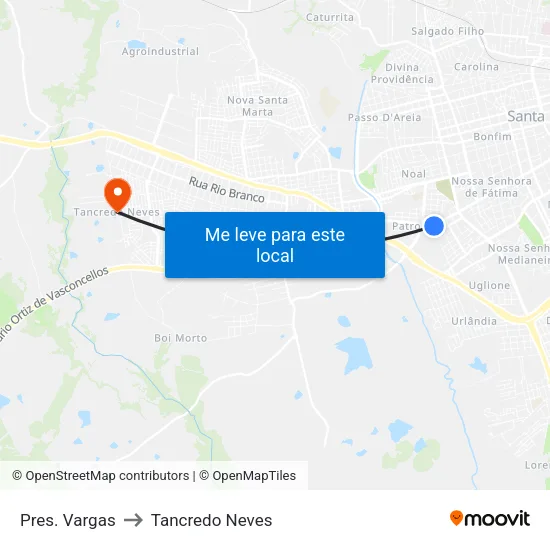 Pres. Vargas to Tancredo Neves map