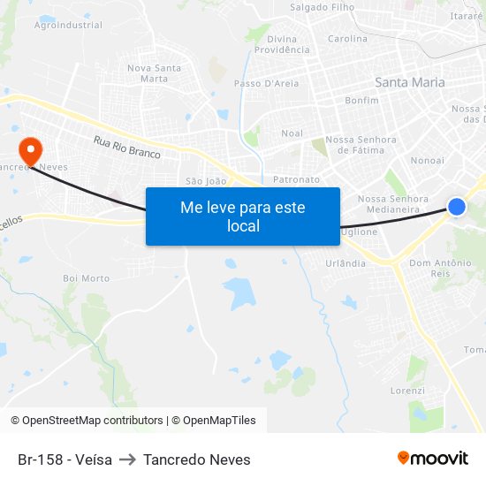 Br-158 - Veísa to Tancredo Neves map