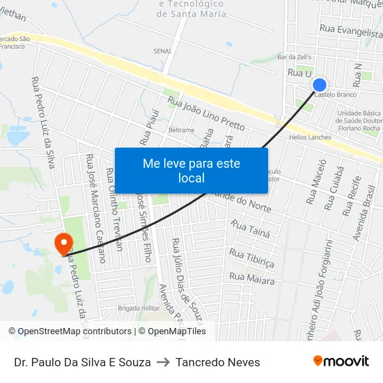 Dr. Paulo Da Silva E Souza to Tancredo Neves map