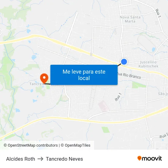 Alcídes Roth to Tancredo Neves map