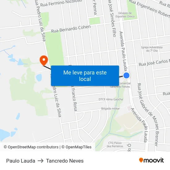 Paulo Lauda to Tancredo Neves map