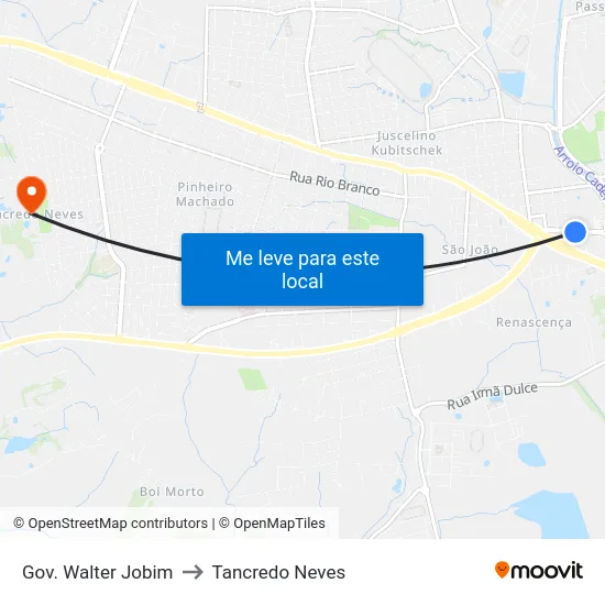Gov. Walter Jobim to Tancredo Neves map