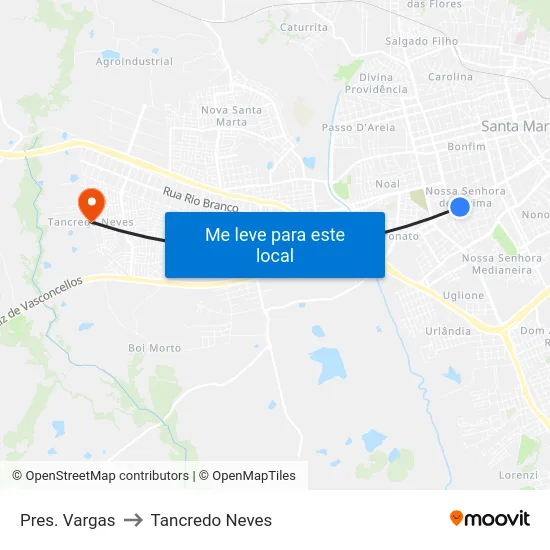 Pres. Vargas to Tancredo Neves map
