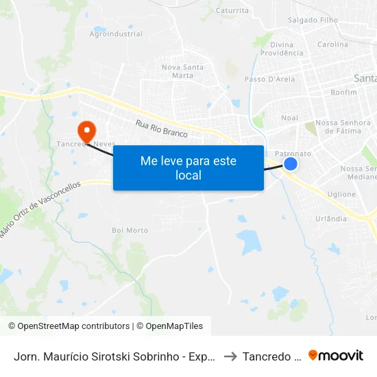Jorn. Maurício Sirotski Sobrinho - Expresso Medianeira to Tancredo Neves map