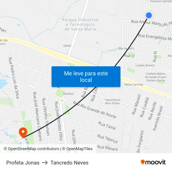 Profeta Jonas to Tancredo Neves map