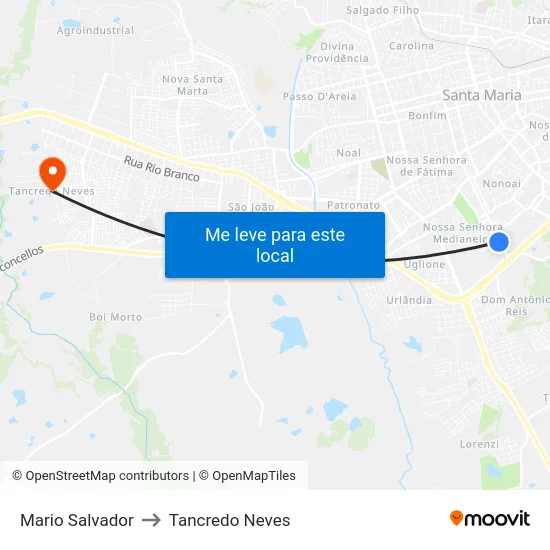 Mario Salvador to Tancredo Neves map