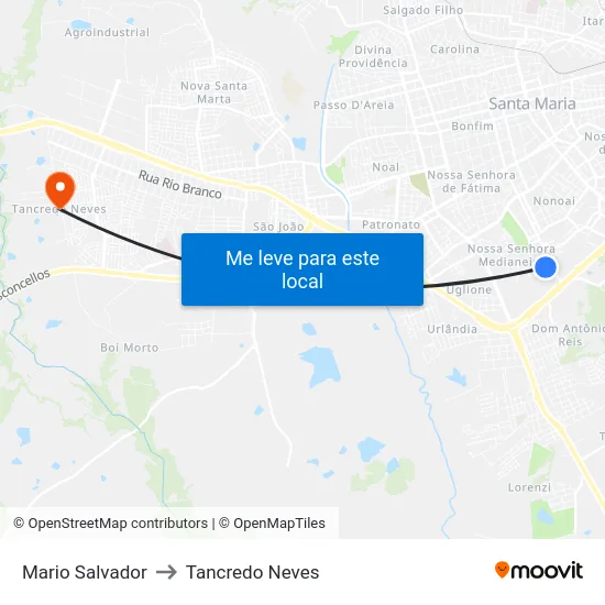 Mario Salvador to Tancredo Neves map