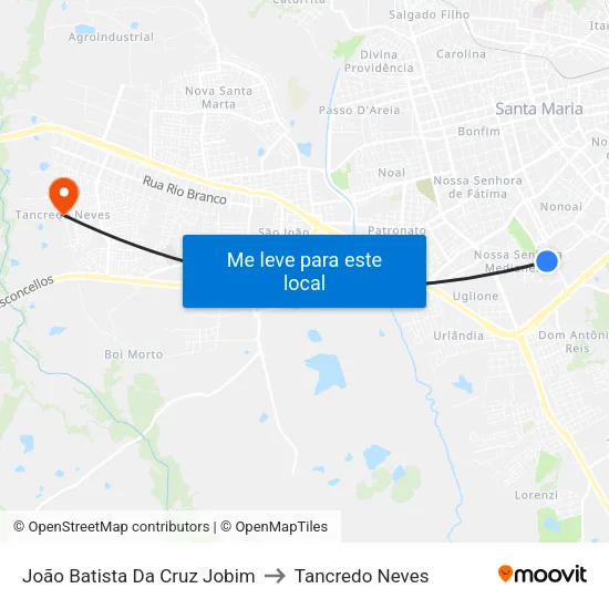 João Batista Da Cruz Jobim to Tancredo Neves map