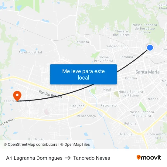 Ari Lagranha Domingues to Tancredo Neves map