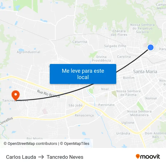 Carlos Lauda to Tancredo Neves map
