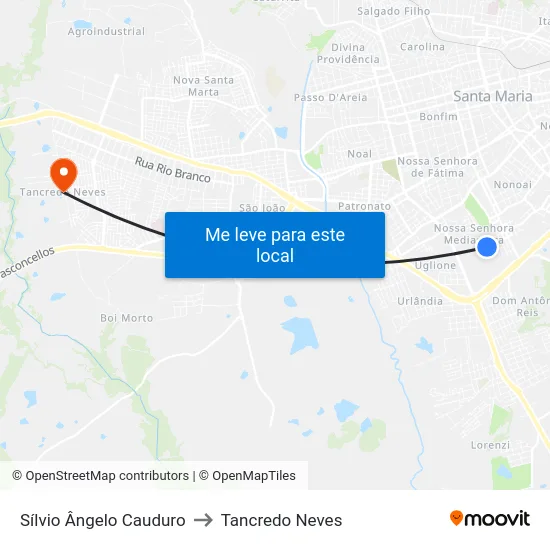 Sílvio Ângelo Cauduro to Tancredo Neves map