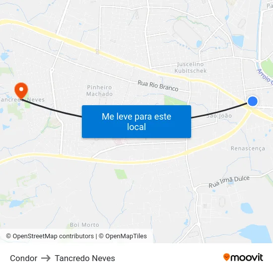 Condor to Tancredo Neves map