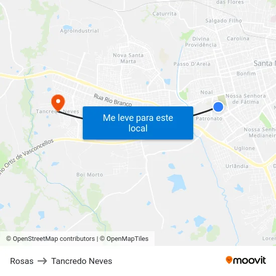 Rosas to Tancredo Neves map