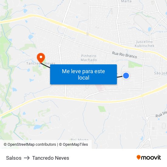 Salsos to Tancredo Neves map