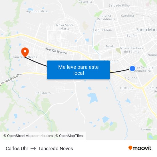 Carlos Uhr to Tancredo Neves map